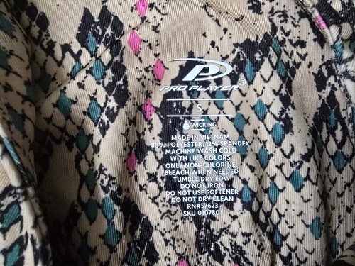 NWT Pro Player Women's Small Stretch Strappy Racerback Workout Top Snake Print - Picture 5 of 8