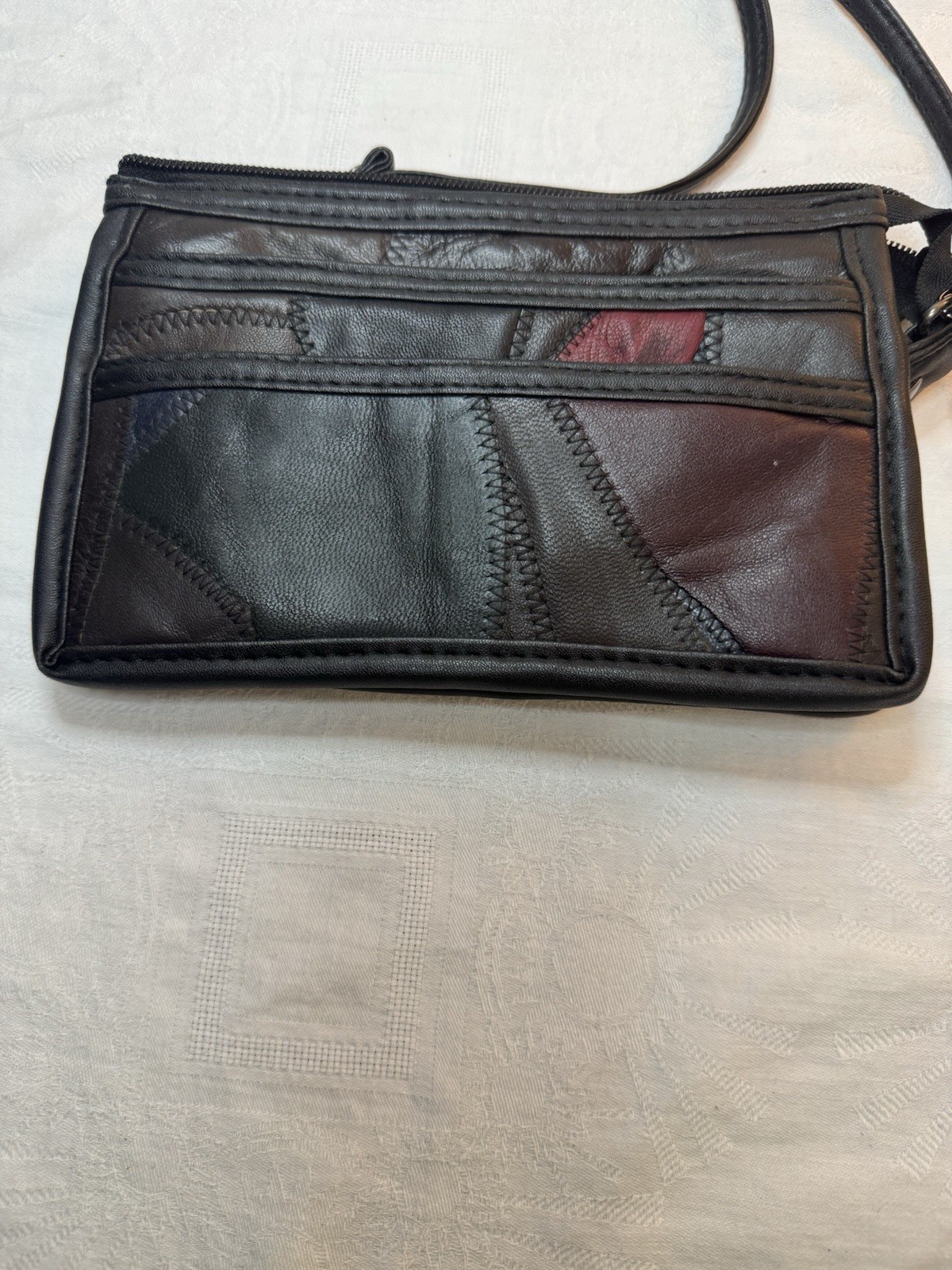Leather Patchwork Small Crossbody Bag Unbranded - image 1