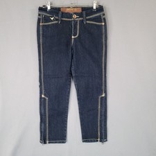 Grane Women's Jeans Blue Junior 7 Stretch Capri Zipper Ankle