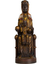 Statue Der Madonna Von Montserrat 20 Cm Aus Holzpaste Aus Val Gardena
