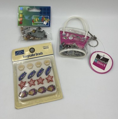 Buttons Anstecker & Brads Konvolut OVP Vintage Retro Basteln