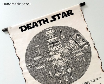 Star Wars Death Star Blueprint Map Handmade Scroll Star Wars Death Star Poster