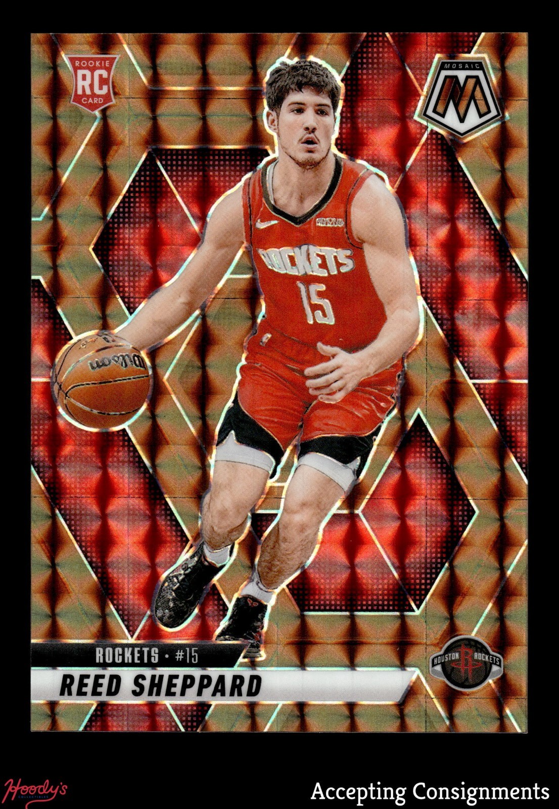 2024-25 Panini Mosaic Mosaic Bronze #249 Reed Sheppard 34/75 ROOKIE RC ROCKETS