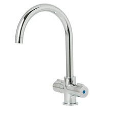 Wain Chrome effect Kitchen Twin lever Tap Separate hot and cold water controls