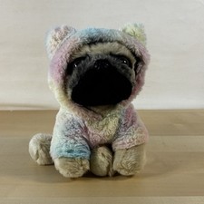 GUND Rainbow Doug Doug The Pug Plush Dog Rainbow Hoodie Stuffed Animal