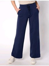 EUC Denim d  Co. Active French Terry Wide Leg Pullon Pants Navy Size L 14-16