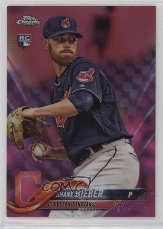 2018 Topps Chrome Update Target Exclusive Pink Refractor Shane Bieber 12g7