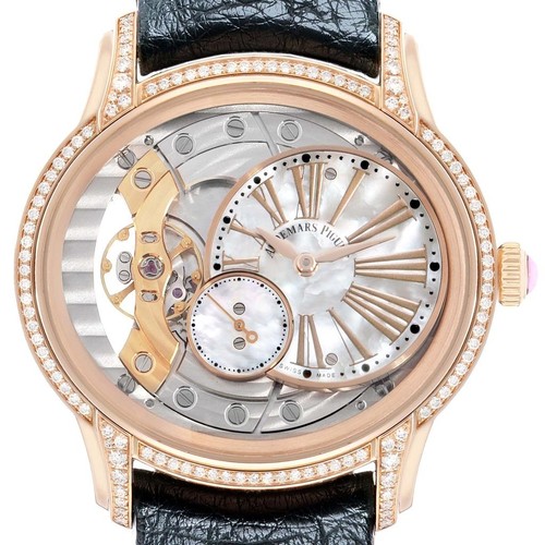 Audemars Piguet Millenary Rose Gold MOP Diamond Ladies Watch 7...
