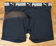 Puma Men's Quality Athletic Wear Medium Solid Black Smooth Boxer Brief