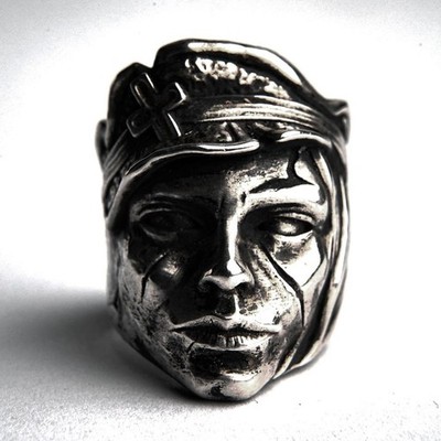 Cursed Magus Ring: Sterling Silver Gothic Sorcerer with Hat