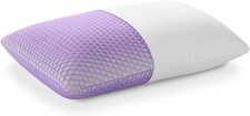 Purple Harmony Pillow Standard Tall 360 Hex Grid Talalay Latex Core Cool White