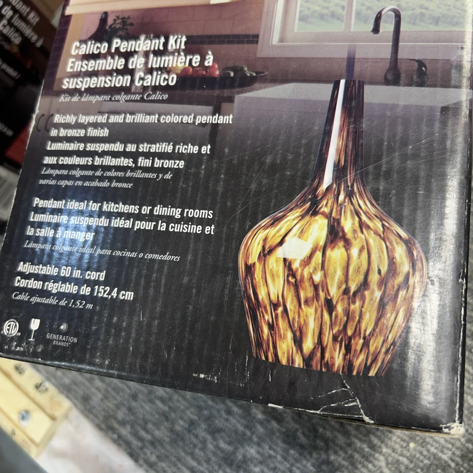 Lot Of 3 New Tiella Calico Pendant Kit  232710 Model # 800PND1TBZ Free Shipping - Image 4 of 4