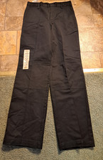 Dickies Boys Flat Front Pants Classic Fit 18 rg Straight Leg Black NWT