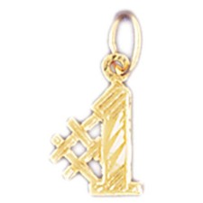 Number 1 Charm Pendant 14k Gold