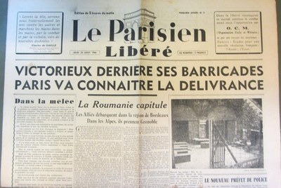 Journal Le Parisien liberated August 24, 1944