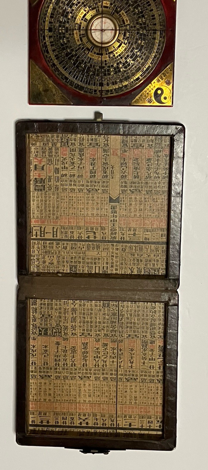 Vintage Chinese Luo Pan Feng Shui Compass Geomatic Brass/ Wood /Bakelite 7 Inch