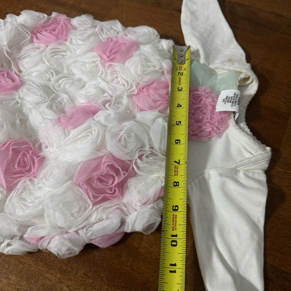 peaches n cream youth dress Size 0/3 Toddler Pink White Floral - Image 3 of 4