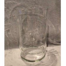 Clear Glass Hurricane Cylinder Vase with Pedestal Base Centerpiece 10 Inch