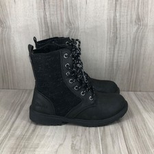 Blowfish Boots Kids Youth 3 Malibu Rishi Black Zip Lace Up Girls Shoes