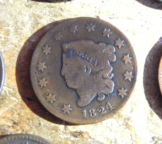 1824 Large Cent Coronet Nicely Circulated Middle Date Set Break