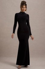“Women’s High Neck Full Sleeve Maxi Dress | Elegant Full Length Gown | Stylish S