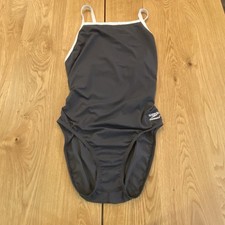 Speedo Endurance Gray Swimsuit One Piece 14/40 Womens Swim Race