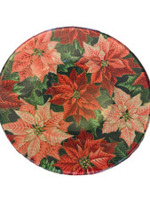 Handmade Christmas Glass Plate With Fabric Backing 8"