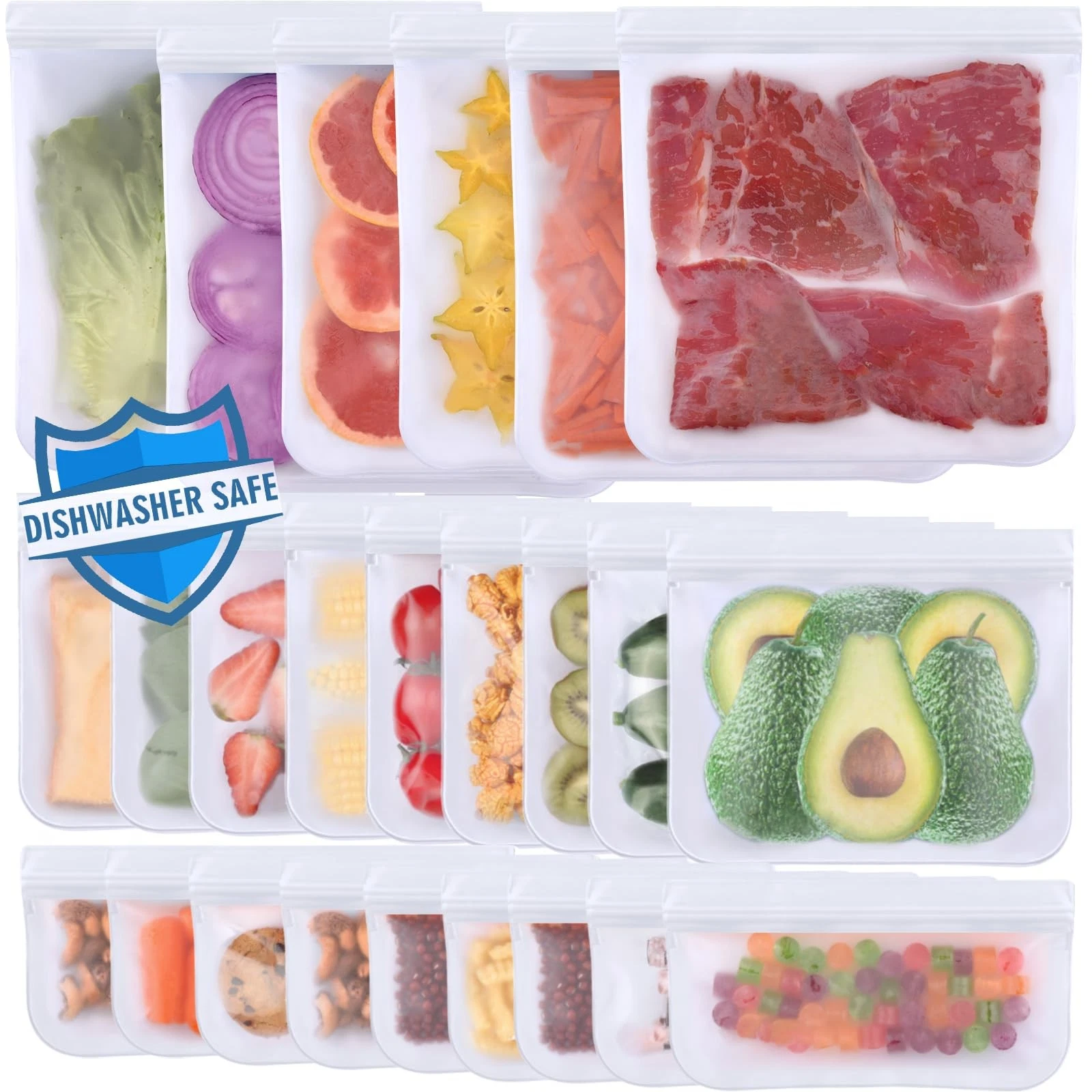 24 Pack Dishwasher Safe Reusable Bags, Leakproof Reusable Freezer Bags, BPA F...
Opens in a new wind