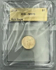 2024 Gold Eagle $5 MS70 Coin 1/10th ounce