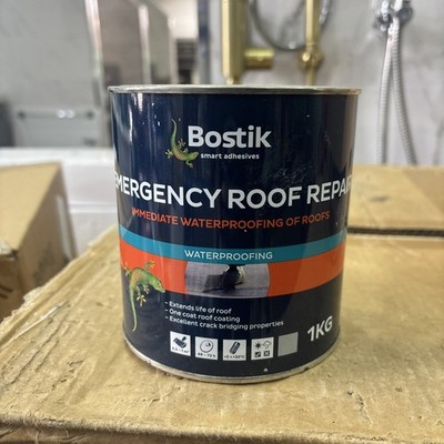 BOSTIK Notfall Flachdach Reparatur Wasserdicht Flüssigbeschichtung Dachrinne Grau 1KG