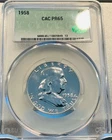 1958-P Franklin Half Dollar MS65 CAC 90% Silver Gem BU Coin Free Shipping #82