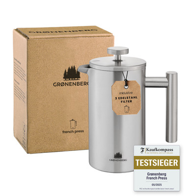 Groenenberg French Press Edelstahl 0,6 Liter | Kaffeebereiter doppelwandig