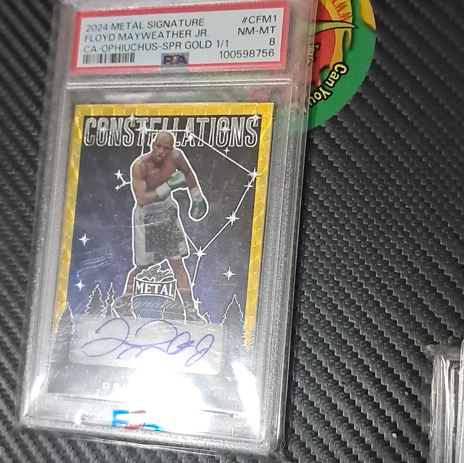 Leaf 2024 Metal Signature Constellations Mayweather Jr Auto Ophiuchus 1/1 PSA 8 view 3