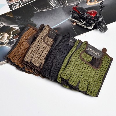 Autofahrer Handschuhe Fingerlose Retro Vintage Leder Fahrrad Motorrad Handschuhe