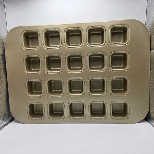 Williams Sonoma Goldtouch Nonstick Mini Brownie Bar Pan 20 Cavity Gold Bakeware