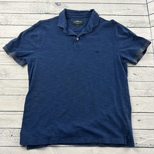 Rodd  Gunn Sports Fit Short Sleeve Button Front Polo Shirt Men's Large Blue