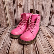 Dr. Marten's 31285 Toddler Pink Mid Top Leather Combat Boots Size 10