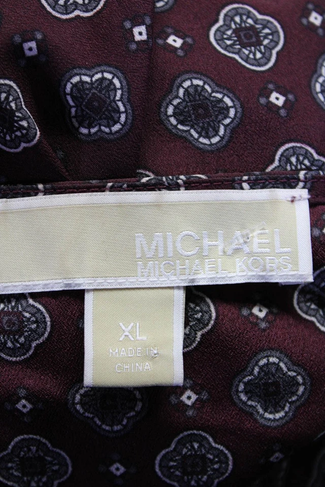 Mini Vestido Michael Michael Kors Para Mujer Cuello en V Mangas Largas Envolvente Floral Talla XL Foto 4 de 4