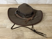 Barmah Australia 1057 Canvas Drover Mesh Side Outback Bush Hat Brown Sz Large