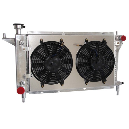 Radiator with Fan Shroud For Ford Mustang GT GTS SVT V6 V8 1994-1996 AT - Foto 3 di 7