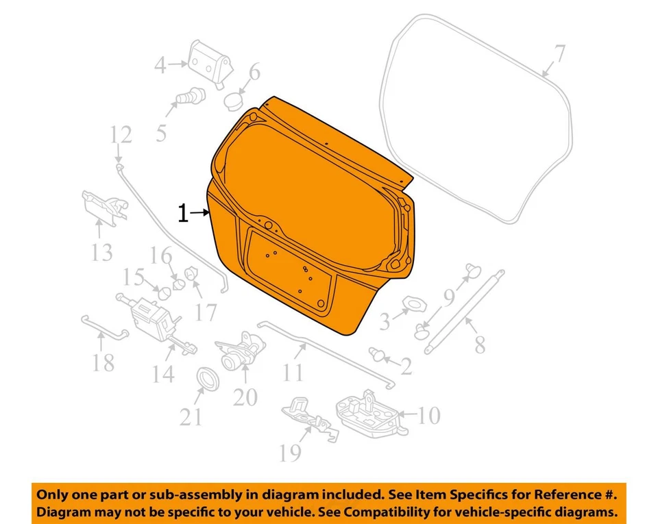 FITS 2004-2008 CHEVROLET AVEO AVEO5 PANEL L/GATE 96476665 -  NEW OEM 96476665 - Image 2 of 3