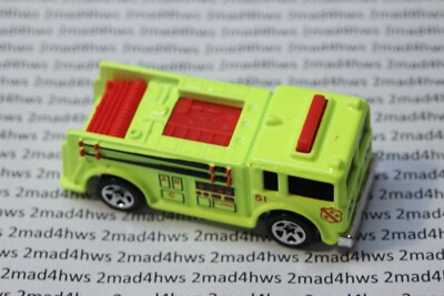 1995 Hot Wheels package pull FIRE-EATER Flourscent yellow TARGET set THEN & NOW