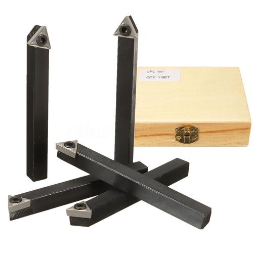 5Pcs TCMT0902 1/4'' Shank Lathe Indexable Insert Turning Tool Bit Ba - Imagen 6 de 8