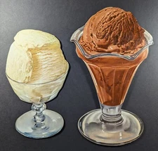 Vintage (Lot of 2) 1950s Ice Cream Dish Cardboard Cut Out Decoration Display