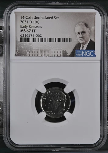 2021 D Roosevelt  Dime NGC MS67FT Full Torch