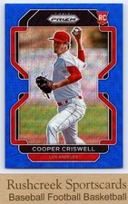 2022 Prizm #234 Cooper Criswell Angels /60 RC Rookie SP Blue Wave