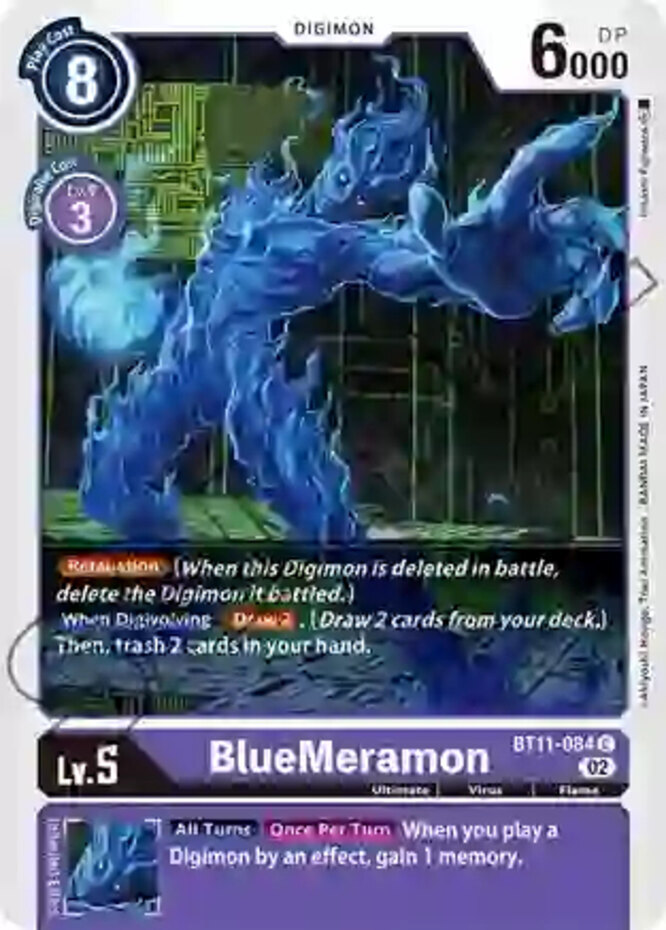 NM-Mint, English Digimon BlueMeramon - BT11-084 - C Dimensional Phase (BT11) Dig