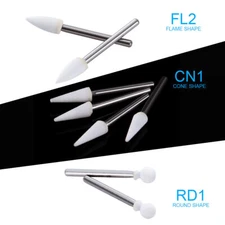 Dental Handpiece Polishing Burs White Stone FG Burs Cone/Flame/Round Shape Oxide