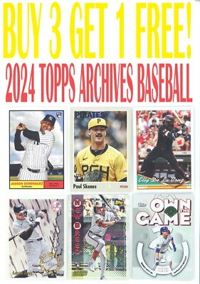 2024 Topps Archives Baseball (BUY 3 GET 1) You Pick/Choose 201-300 & INSERTS