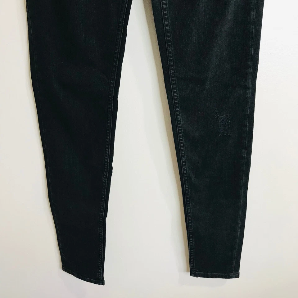 NWT French Connection Rebound Ripped Knee Skinny Jeans Size 0 Black Gray Stretch - Image 3 of 4